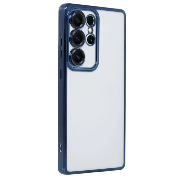 BUĞZ Samsung Galaxy S24 Ultra Kılıf Razer Lensli Silikon - Lacivert