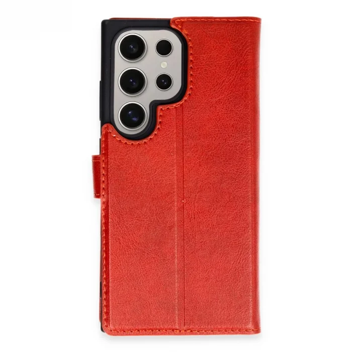 BUĞZ Samsung Galaxy S24 Ultra Kılıf Trend S Plus Kapaklı Kılıf - Kırmızı