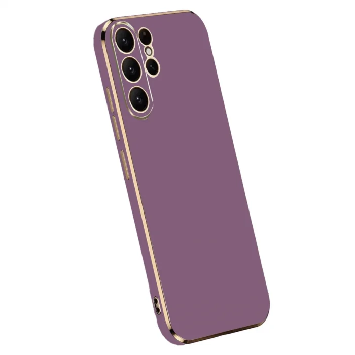 BUĞZ Samsung Galaxy S24 Ultra Kılıf Volet Silikon - Mor