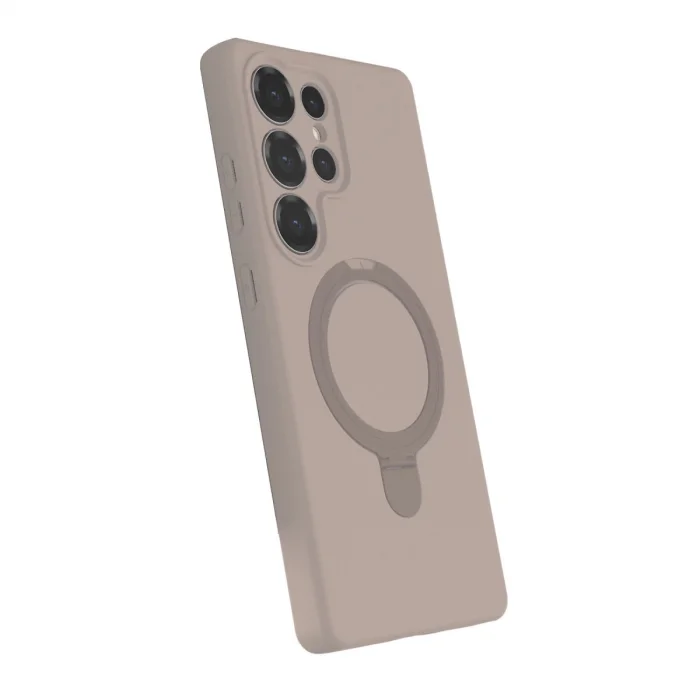 BUĞZ Samsung Galaxy S24 Ultra Regal Magsafe Standlı Kapak - Çöl Titanyum