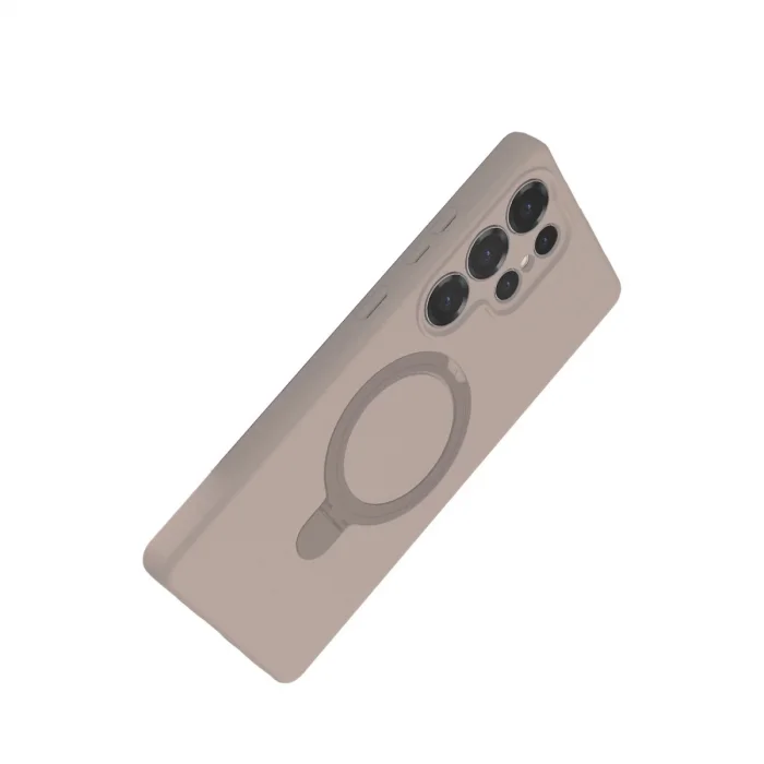 BUĞZ Samsung Galaxy S24 Ultra Regal Magsafe Standlı Kapak - Çöl Titanyum
