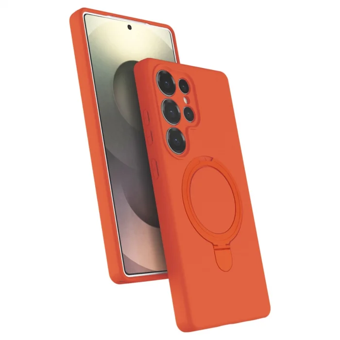 BUĞZ Samsung Galaxy S24 Ultra Regal Magsafe Standlı Kapak - Turuncu