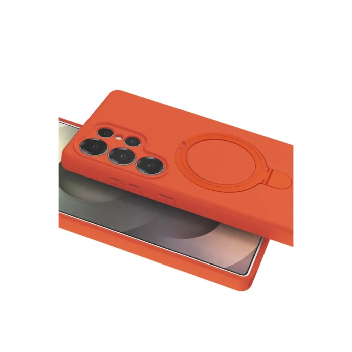 BUĞZ Samsung Galaxy S24 Ultra Regal Magsafe Standlı Kapak - Turuncu