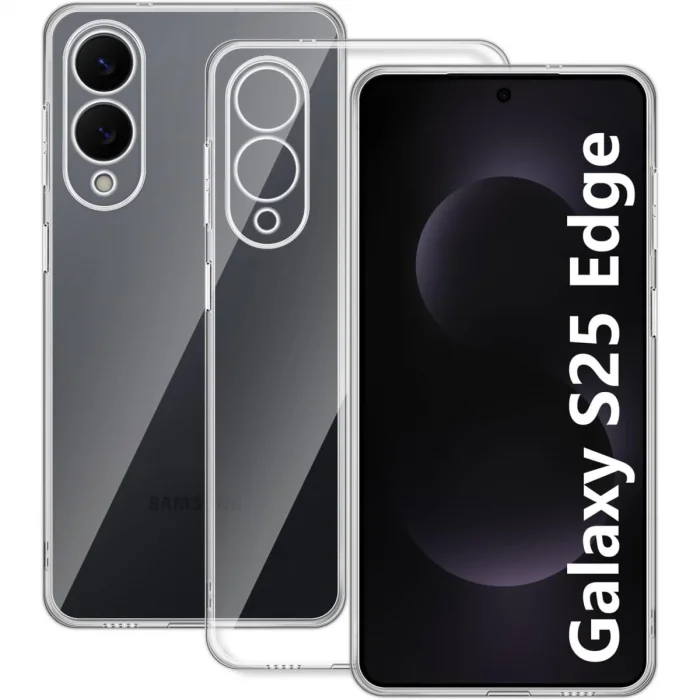 BUĞZ Samsung Galaxy S25 Edge Kılıf Lüx Şeffaf Silikon