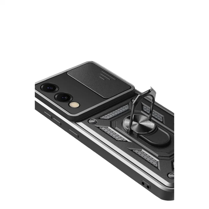 BUĞZ Samsung Galaxy S25 Edge Pars Lens Yüzüklü Silikon - Siyah