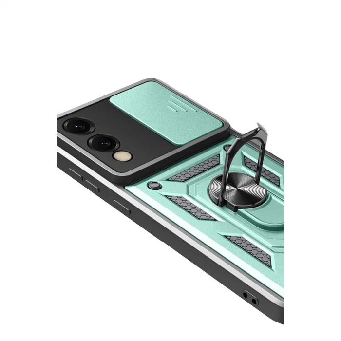 BUĞZ Samsung Galaxy S25 Edge Pars Lens Yüzüklü Silikon - Yeşil