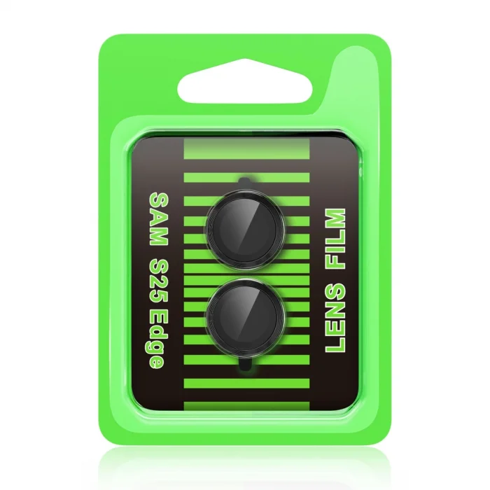 BUĞZ Samsung Galaxy S25 Edge Raze Metal Kamera Lens - Siyah