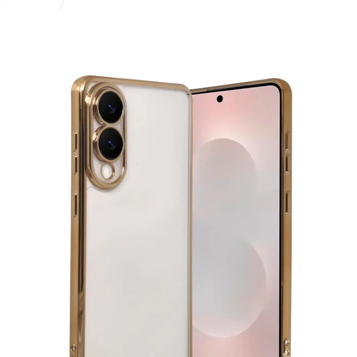 BUĞZ Samsung Galaxy S25 Edge Razer Lensli Silikon - Gold