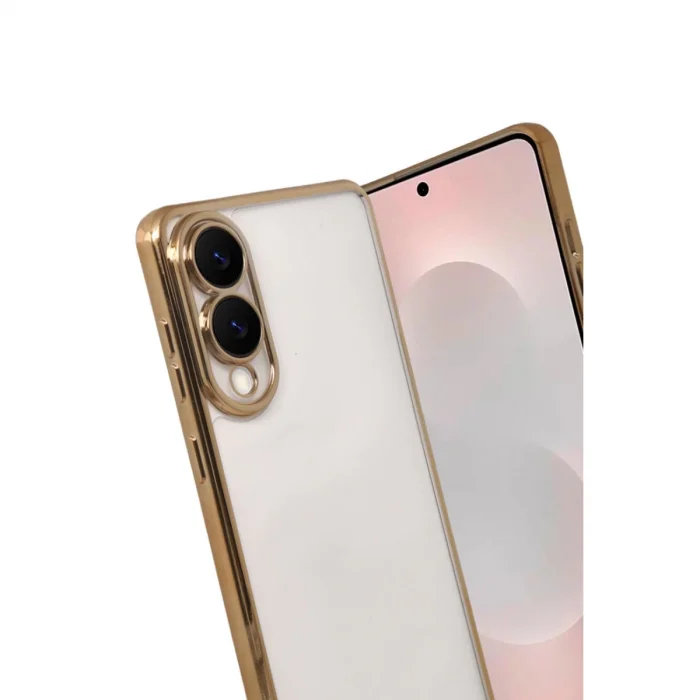 BUĞZ Samsung Galaxy S25 Edge Razer Lensli Silikon - Gold