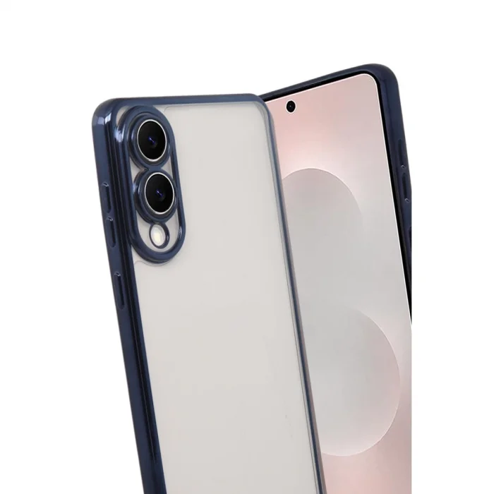 BUĞZ Samsung Galaxy S25 Edge Razer Lensli Silikon - Lacivert