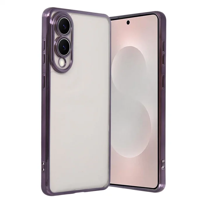 BUĞZ Samsung Galaxy S25 Edge Razer Lensli Silikon - Mor