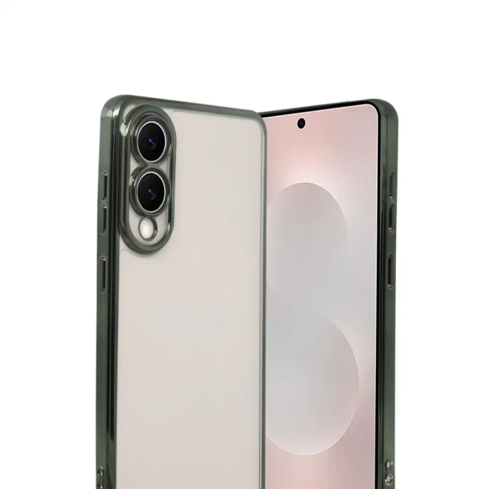 BUĞZ Samsung Galaxy S25 Edge Razer Lensli Silikon - Yeşil