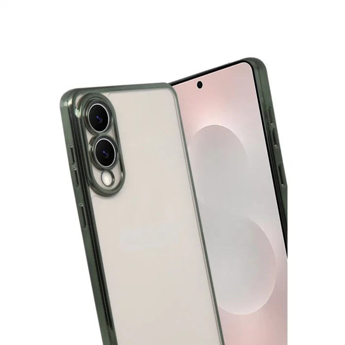 BUĞZ Samsung Galaxy S25 Edge Razer Lensli Silikon - Yeşil