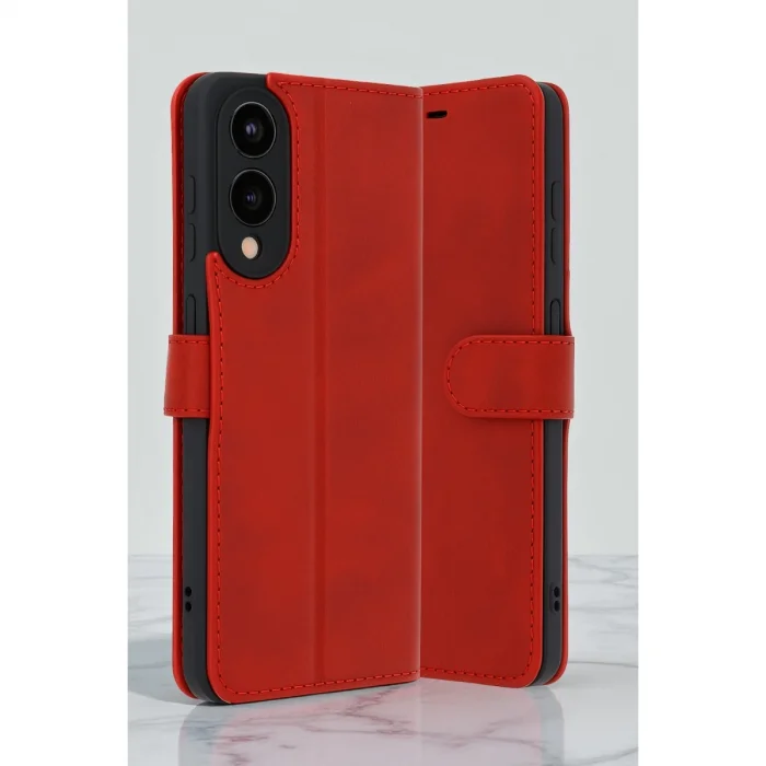 BUĞZ Samsung Galaxy S25 Edge Trend S Plus Kapaklı Kılıf - Kırmızı