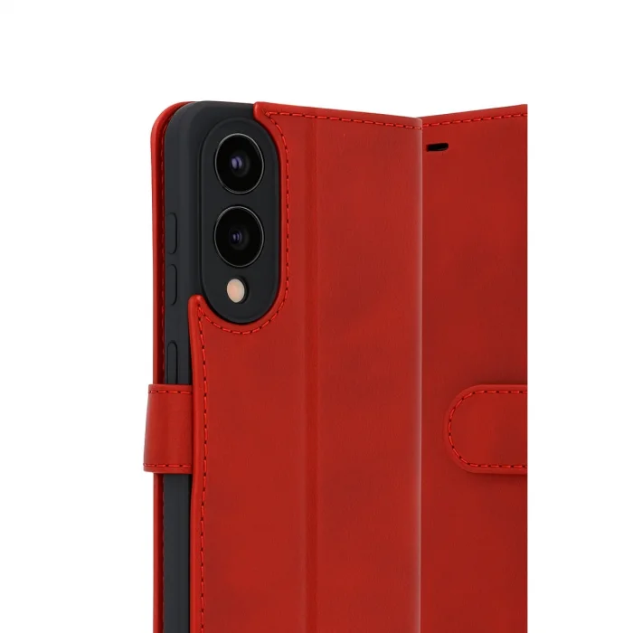 BUĞZ Samsung Galaxy S25 Edge Trend S Plus Kapaklı Kılıf - Kırmızı