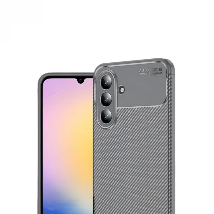BUĞZ Samsung Galaxy S25 Fe Auto Focus Karbon Kapak - Gri