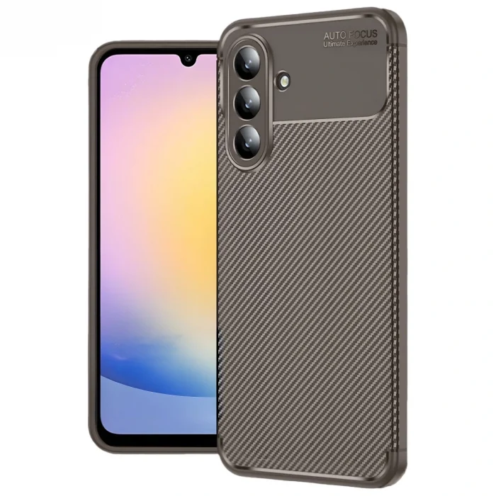 BUĞZ Samsung Galaxy S25 Fe Auto Focus Karbon Kapak - Kahverengi