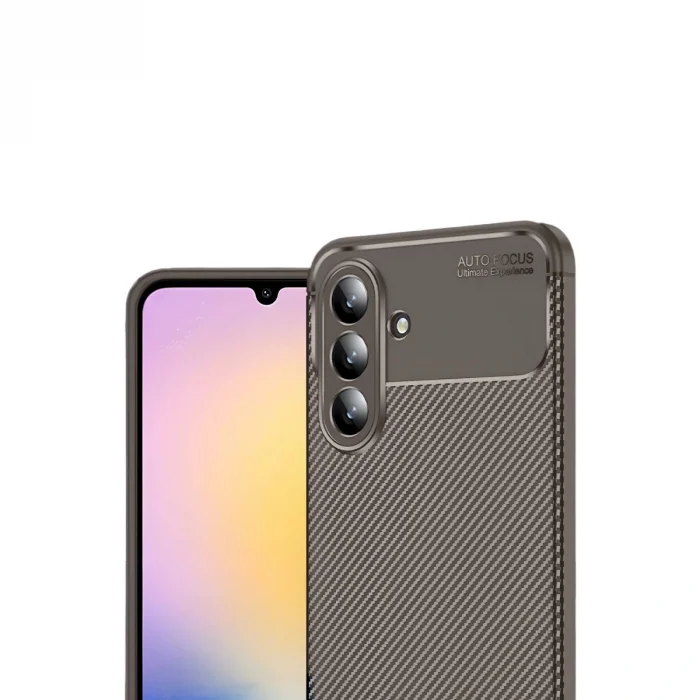 BUĞZ Samsung Galaxy S25 Fe Auto Focus Karbon Kapak - Kahverengi