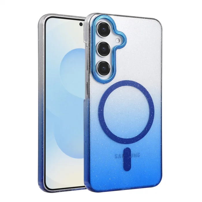 BUĞZ Samsung Galaxy S25 Glossy Magsafe Kapak - Mavi
