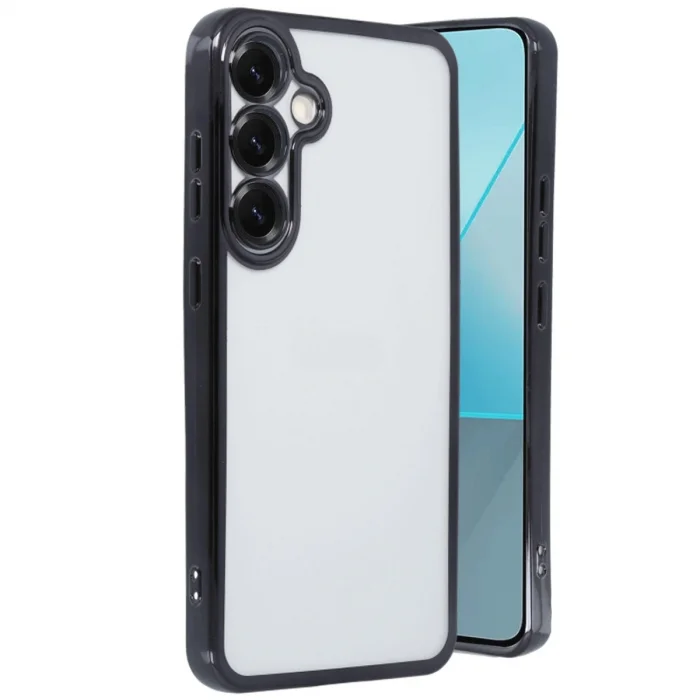 BUĞZ Samsung Galaxy S25 Kılıf Razer Lensli Silikon - Siyah