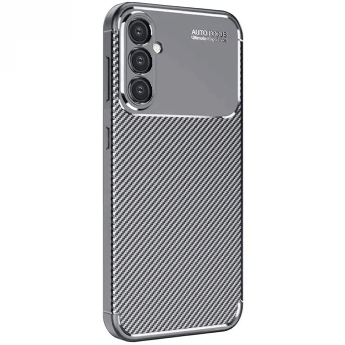 BUĞZ Samsung Galaxy S25 Plus Kılıf Auto Focus Karbon Kapak - Gri