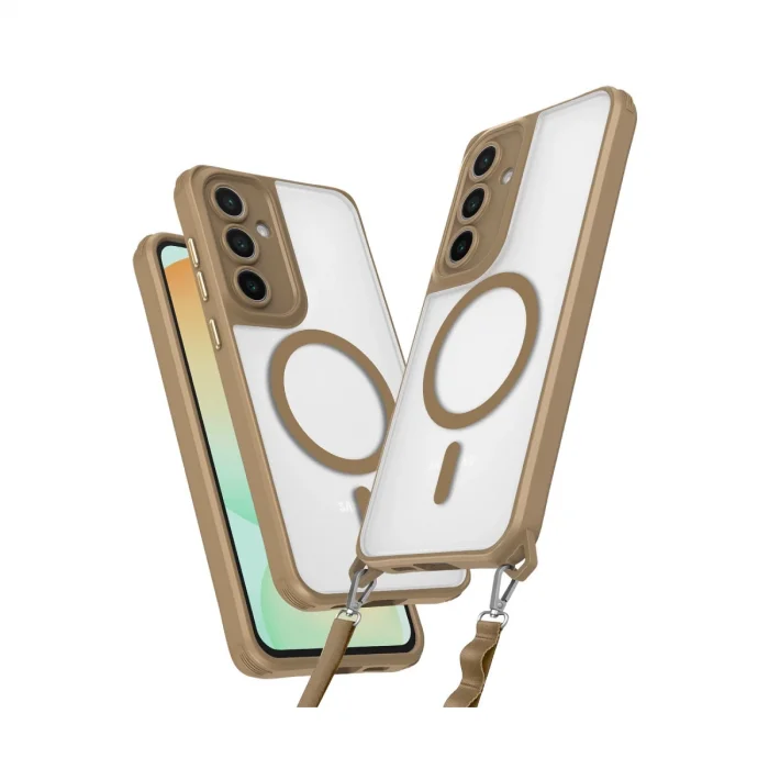 BUĞZ Samsung Galaxy S25 Plus Kılıf Enka Magsafe Silikon Kılıf - Desert