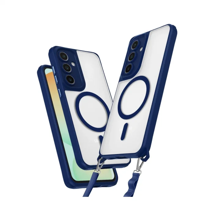 BUĞZ Samsung Galaxy S25 Plus Kılıf Enka Magsafe Silikon Kılıf - Lacivert