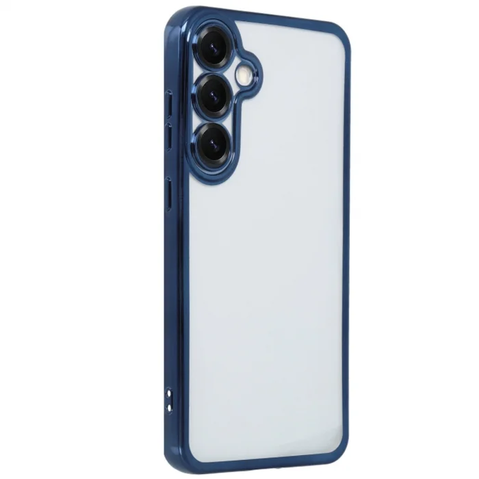 BUĞZ Samsung Galaxy S25 Plus Kılıf Razer Lensli Silikon - Lacivert