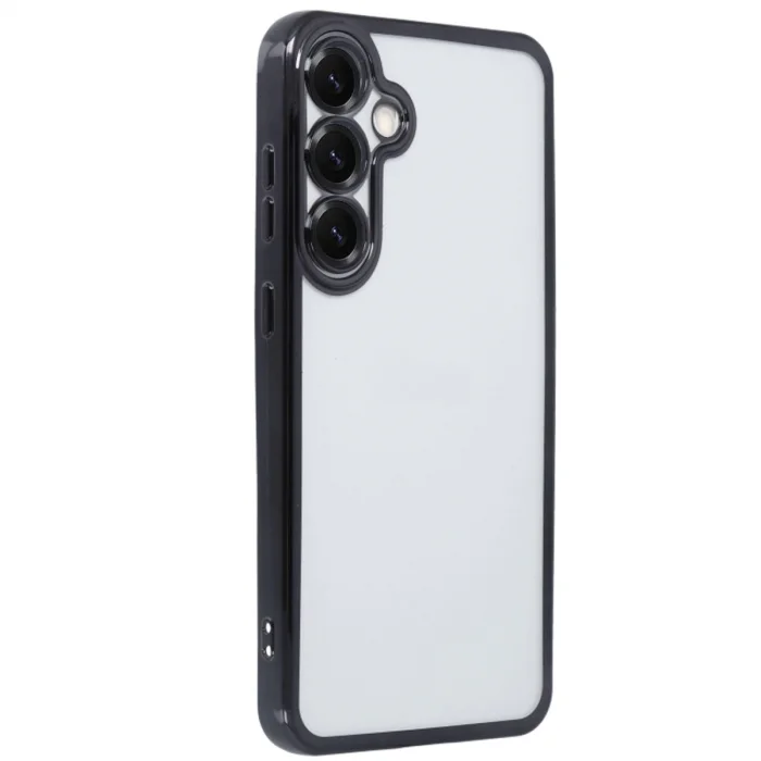 BUĞZ Samsung Galaxy S25 Plus Kılıf Razer Lensli Silikon - Siyah