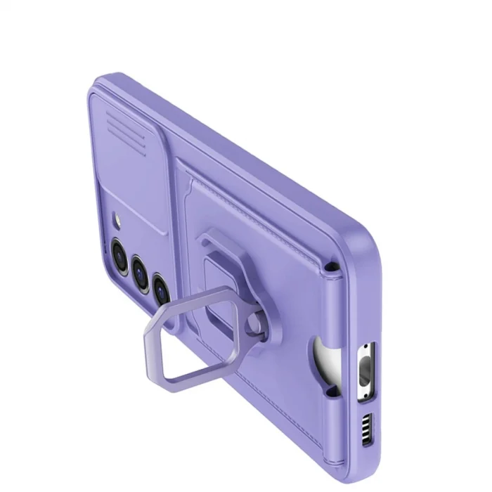 BUĞZ Samsung Galaxy S25 Plus Kılıf Zuma Kartvizitli Yüzüklü Silikon - Pembe