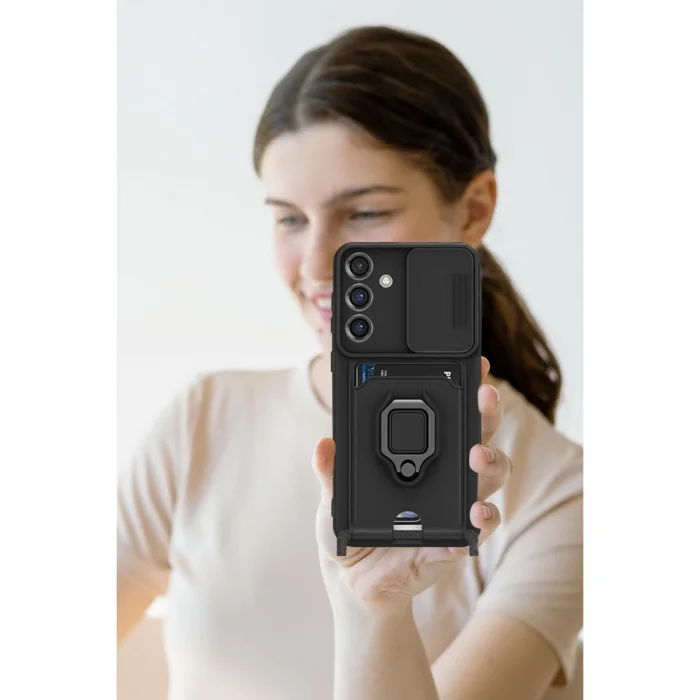 BUĞZ Samsung Galaxy S25 Plus Kılıf Zuma Kartvizitli Yüzüklü Silikon - Yeşil