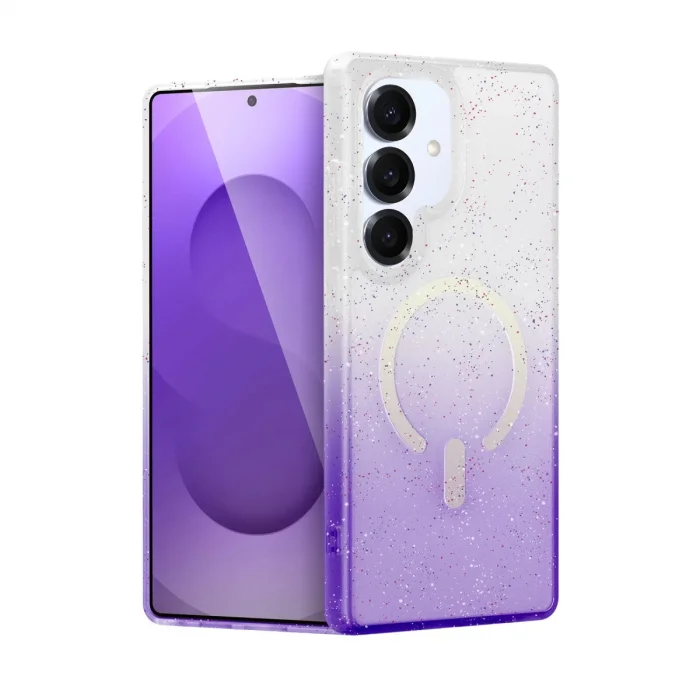 BUĞZ Samsung Galaxy S25 Pummel Shiny Magsafe Kapak - Mor