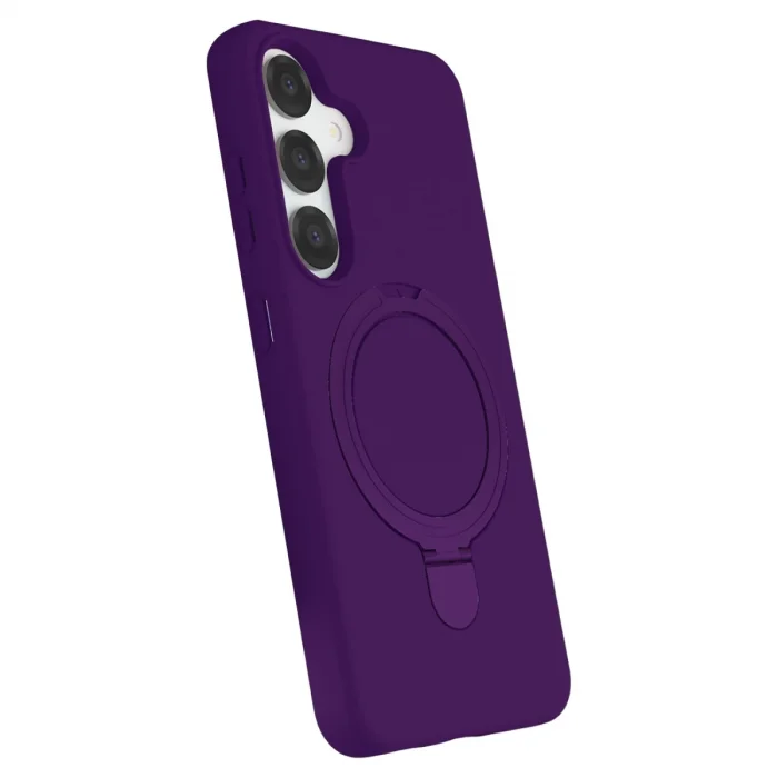 BUĞZ Samsung Galaxy S25 Regal Magsafe Standlı Kapak - Derin Mor