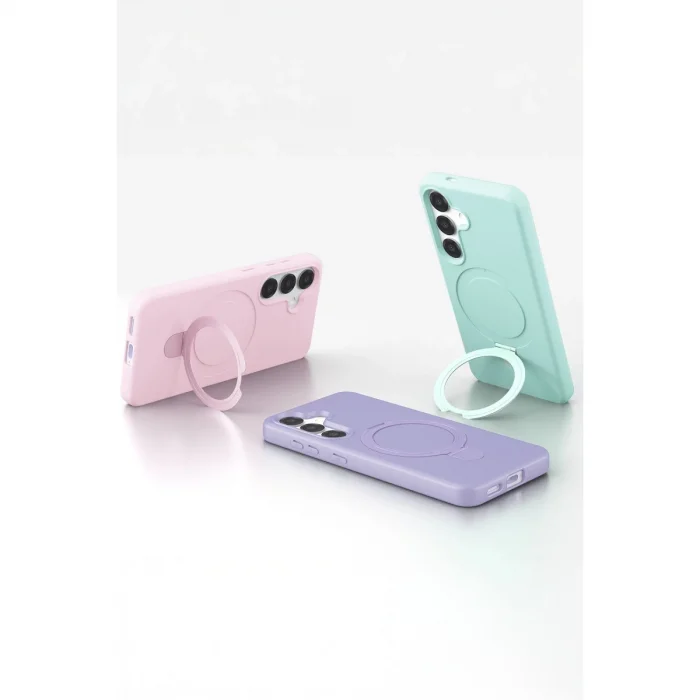 BUĞZ Samsung Galaxy S25 Regal Magsafe Standlı Kapak - Lila