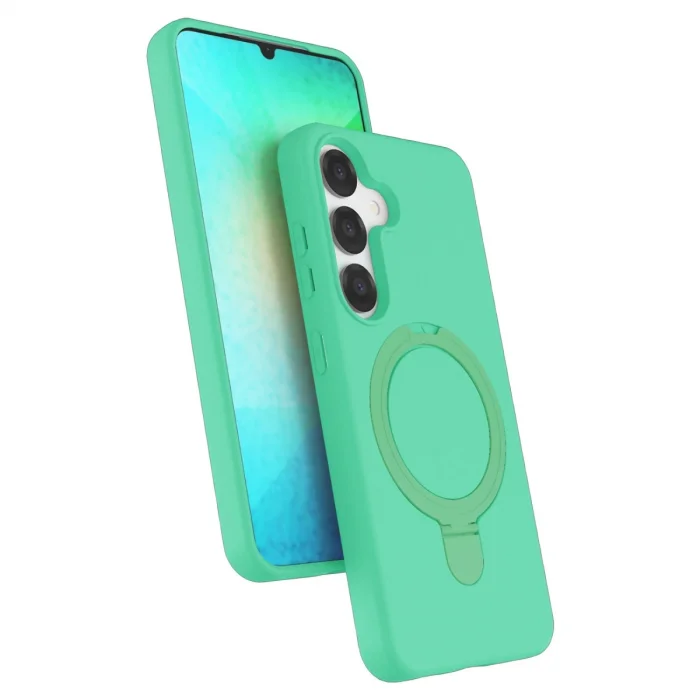 BUĞZ Samsung Galaxy S25 Regal Magsafe Standlı Kapak - Yeşil