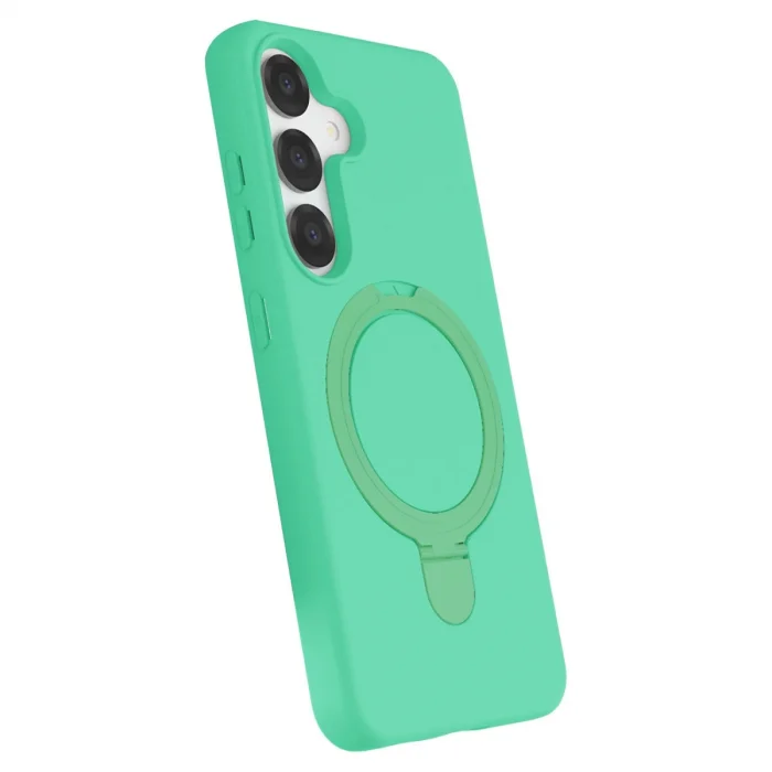 BUĞZ Samsung Galaxy S25 Regal Magsafe Standlı Kapak - Yeşil