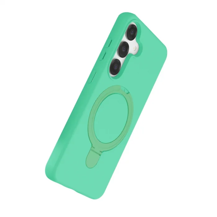 BUĞZ Samsung Galaxy S25 Regal Magsafe Standlı Kapak - Yeşil