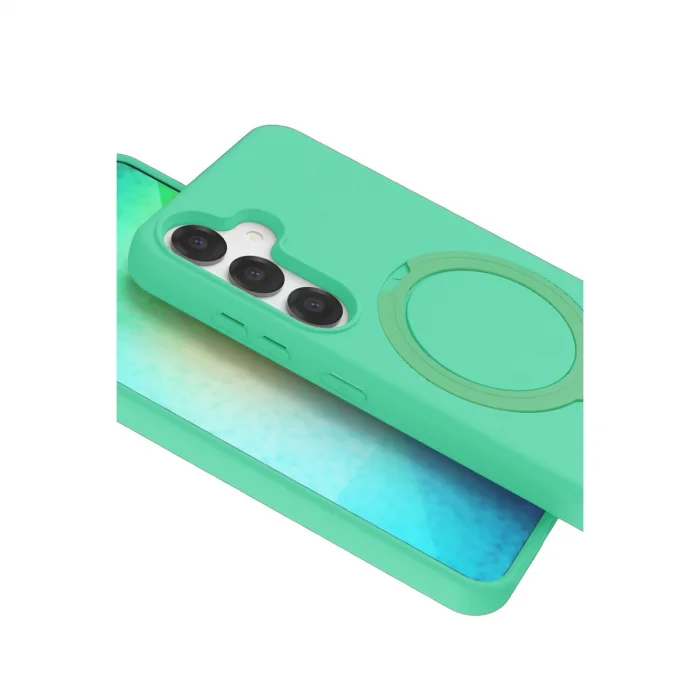 BUĞZ Samsung Galaxy S25 Regal Magsafe Standlı Kapak - Yeşil