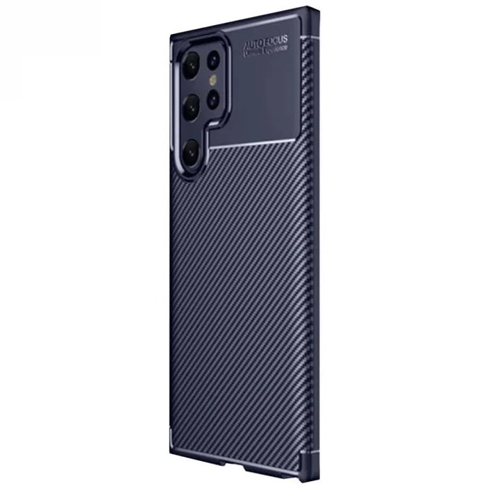BUĞZ Samsung Galaxy S25 Ultra Kılıf Auto Focus Karbon Kapak - Lacivert