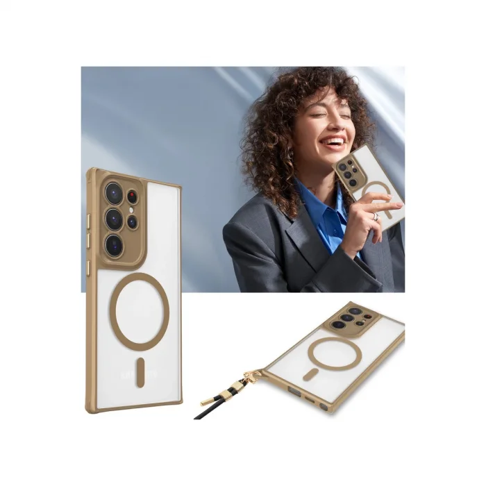 BUĞZ Samsung Galaxy S25 Ultra Kılıf Enka Magsafe Silikon Kılıf - Lacivert