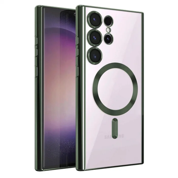 BUĞZ Samsung Galaxy S25 Ultra Kılıf Kross Magneticsafe Kapak - Koyu Yeşil