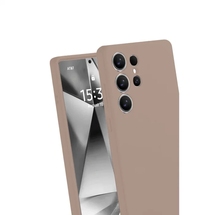 BUĞZ Samsung Galaxy S25 Ultra Kılıf Nano İçi Kadife Silikon - Pudra