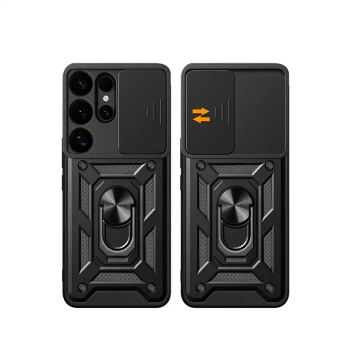 BUĞZ Samsung Galaxy S25 Ultra Kılıf Pars Lens Yüzüklü Silikon - Yeşil