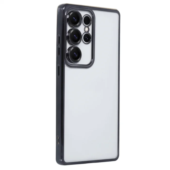 BUĞZ Samsung Galaxy S25 Ultra Kılıf Razer Lensli Silikon - Siyah