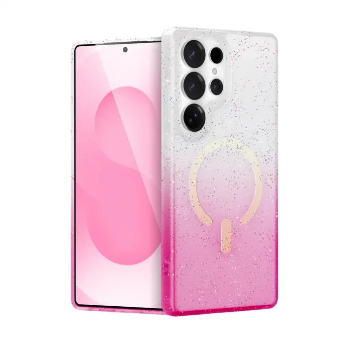 BUĞZ Samsung Galaxy S25 Ultra Pummel Shiny Magsafe Kapak - Pembe