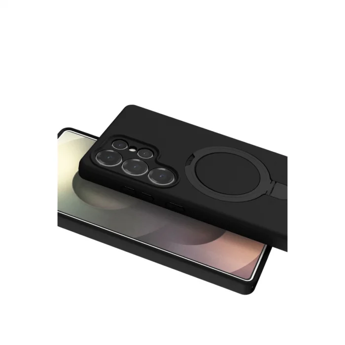 BUĞZ Samsung Galaxy S25 Ultra Regal Magsafe Standlı Kapak - Siyah