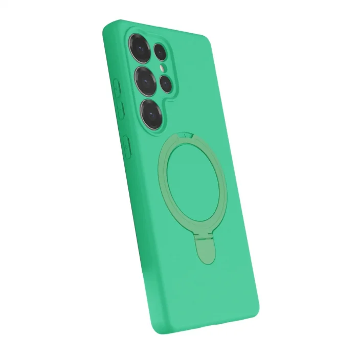 BUĞZ Samsung Galaxy S25 Ultra Regal Magsafe Standlı Kapak - Yeşil