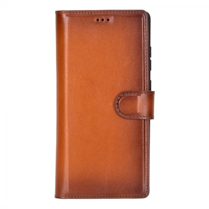  Samsung Galaxy S25 Ultra uyumlu, Hakiki Deri, El Yapımı, Cüzdanlı Kılıf, Gölgeli Taba