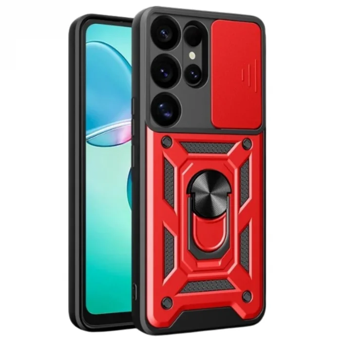 BUĞZ Samsung Galaxy S26 Ultra Pars Lens Yüzüklü Silikon - Kırmızı