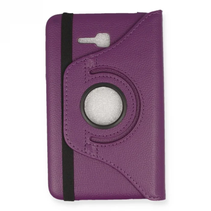 BUĞZ Samsung Galaxy T110 / T113 Tab 3 Lite 7 Kılıf 360 Tablet Deri Kılıf - Mürdüm